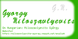 gyorgy miloszavlyevits business card