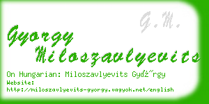 gyorgy miloszavlyevits business card